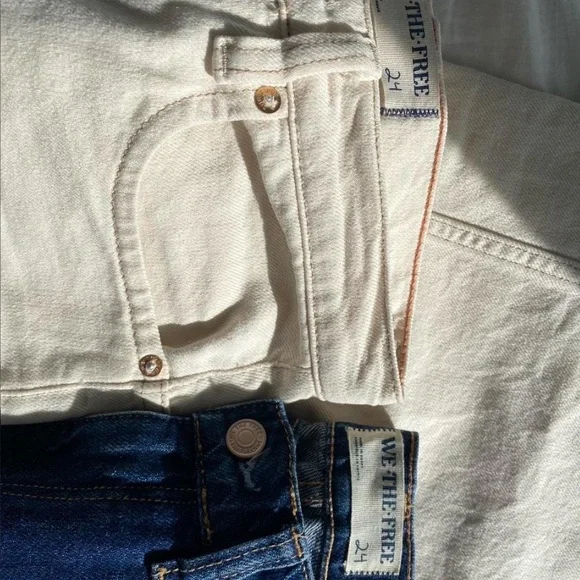 BUNDLE: Free People Tinsley Baggy High Rise Straight LegJeans